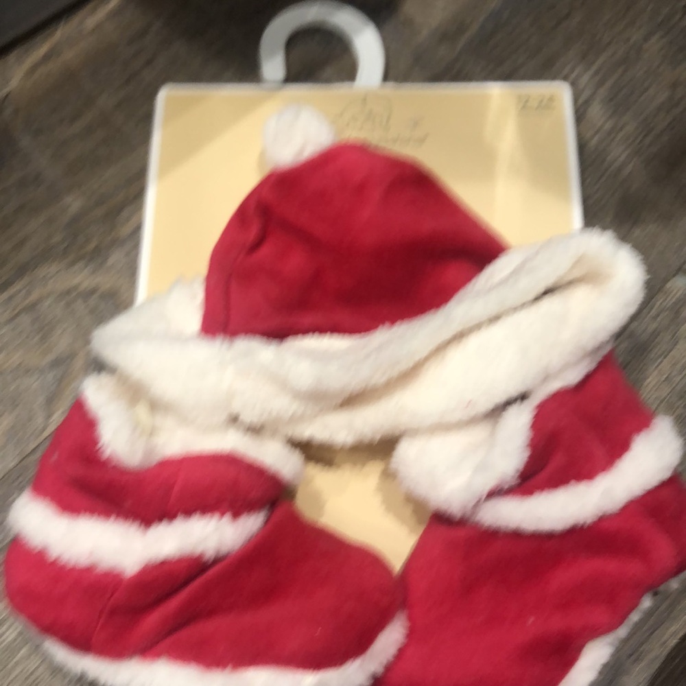 First Impressions Baby Red Hat and Booties Set Size 12-24 Months New